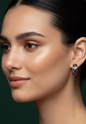 Blue Stainless Earrings Set