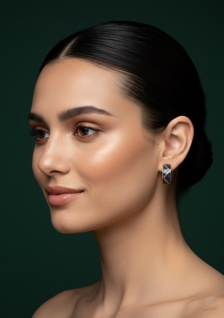 Blue Stainless Earrings Set - Indya