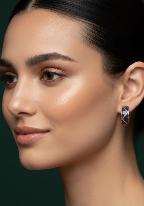 Blue Stainless Earrings Set