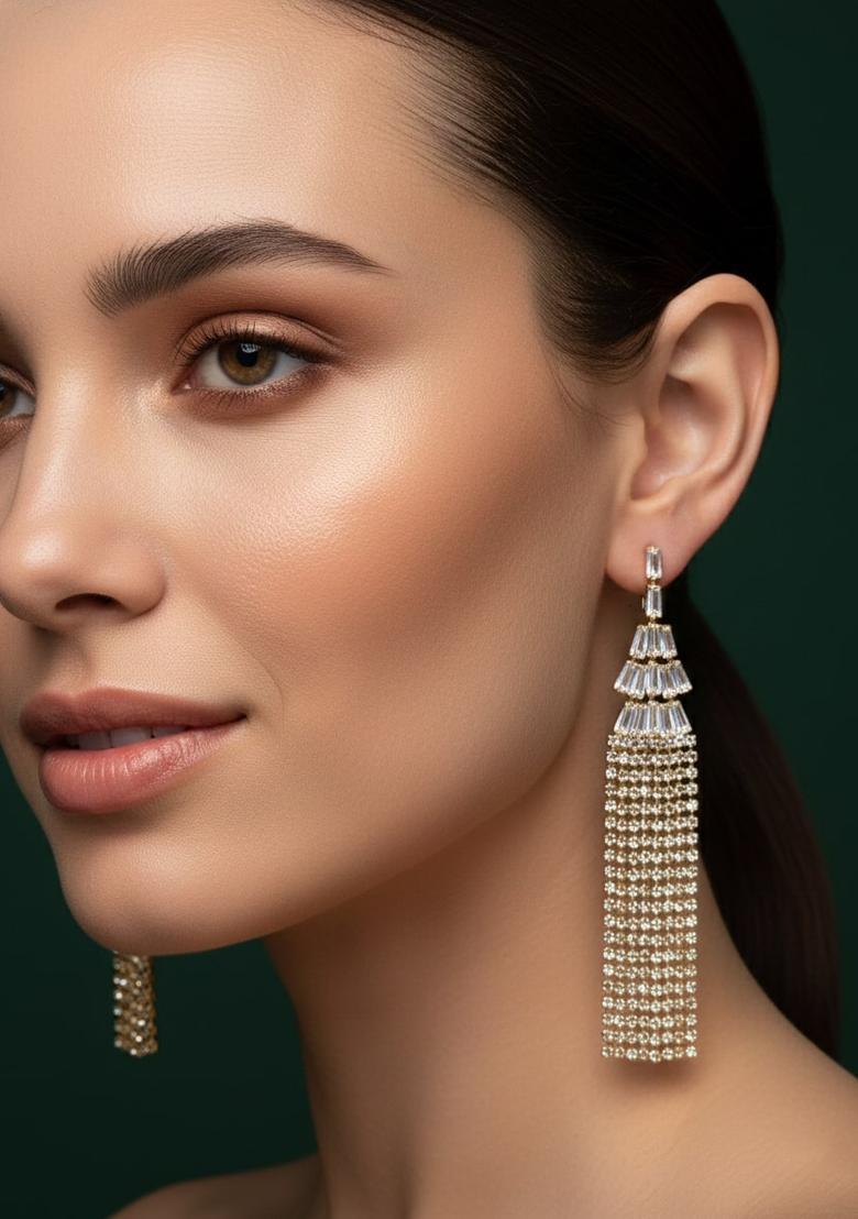 Golden Stainless Earrings Set - Indya