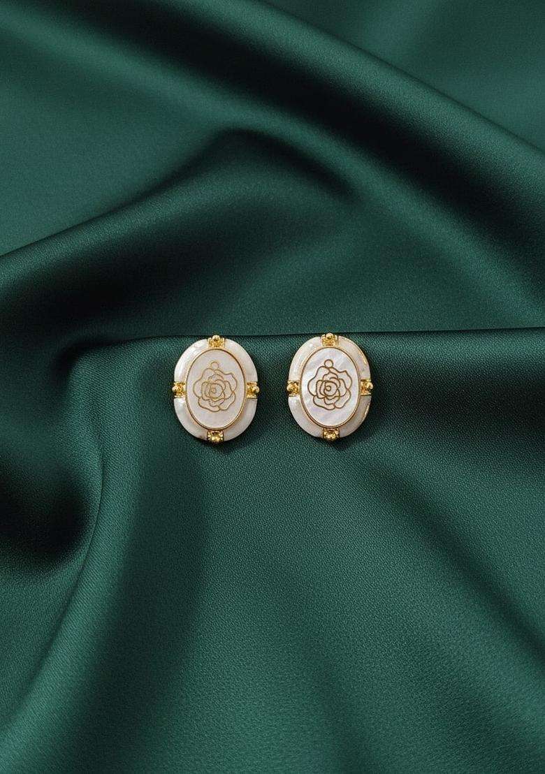 Golden Stainless Earrings Set - Indya