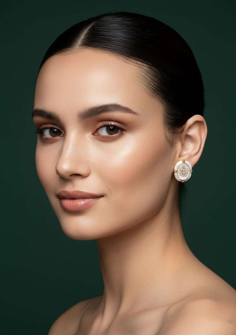 Golden Stainless Earrings Set - Indya