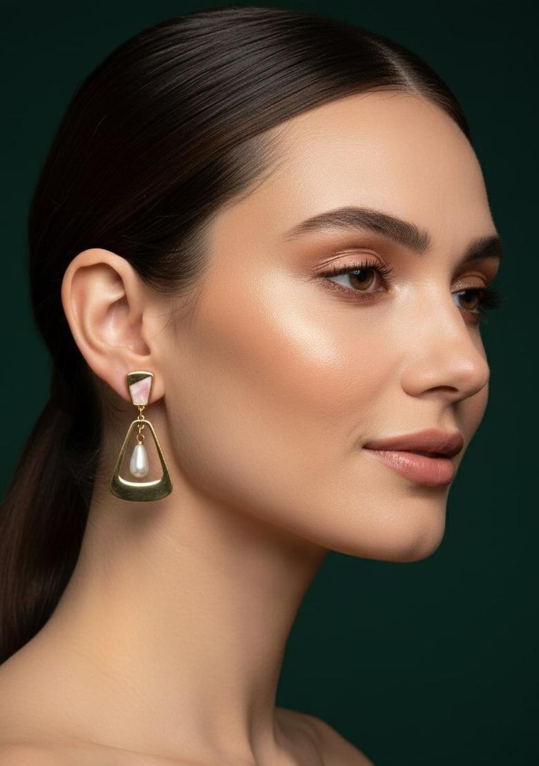 Golden Stainless Earrings Set - Indya