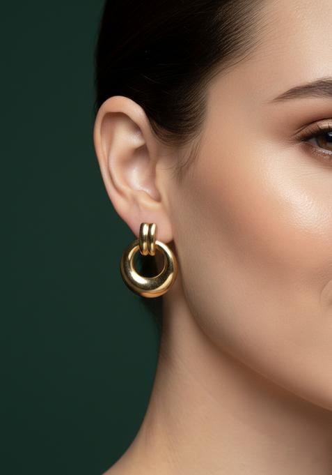 Golden Stainless Earrings Set