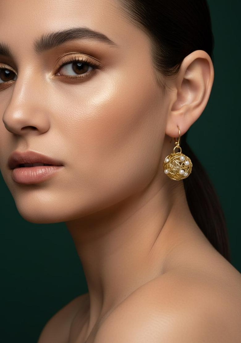 Golden Stainless Earrings Set - Indya