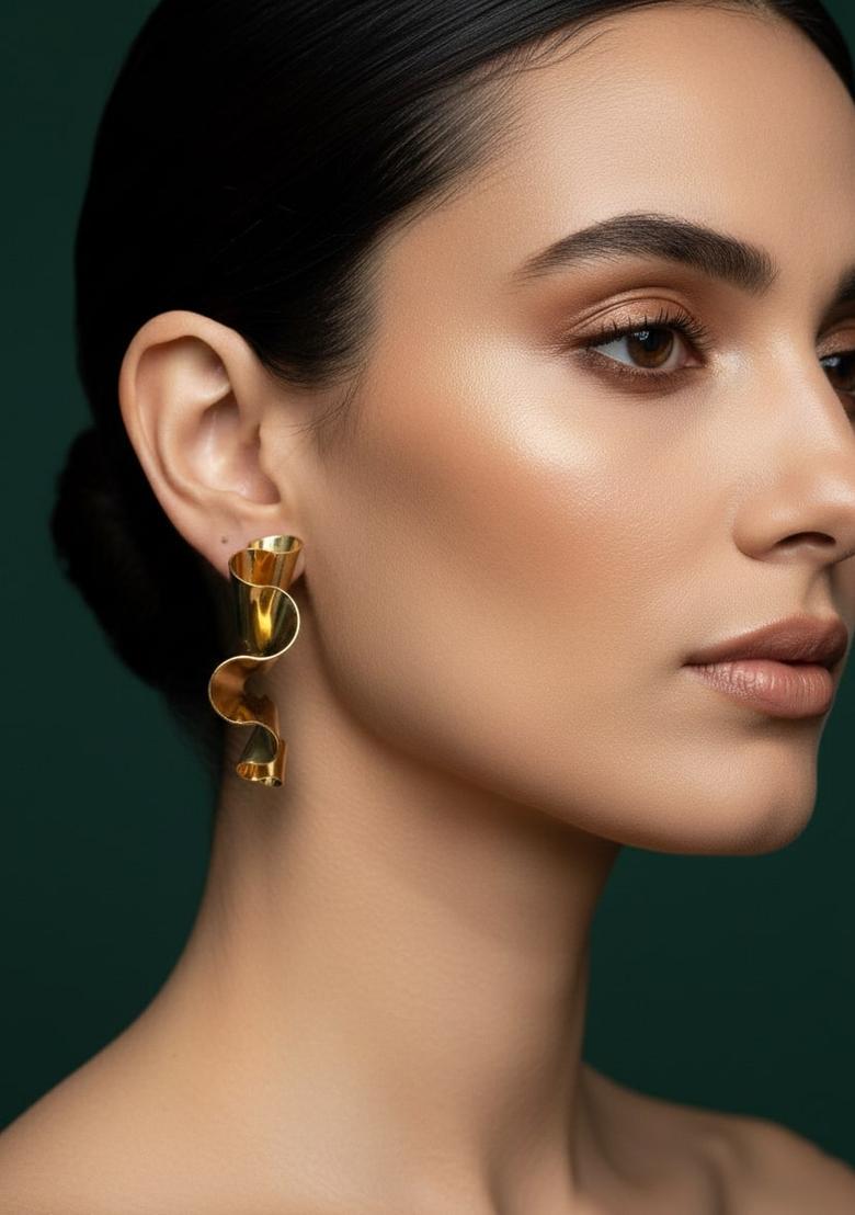 Golden Stainless Earrings Set - Indya