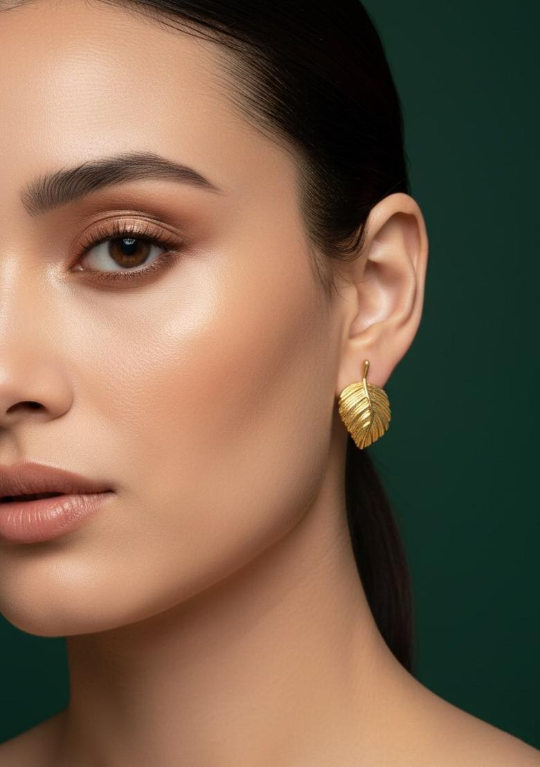 Golden Stainless Earrings Set - Indya