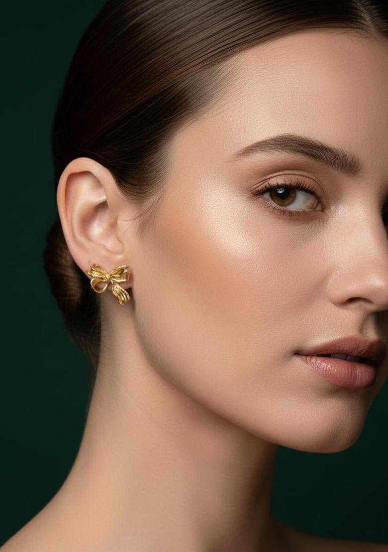 Golden Stainless Earrings Set - Indya