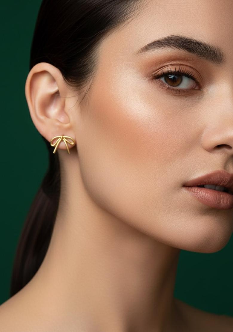 Golden Stainless Earrings Set - Indya