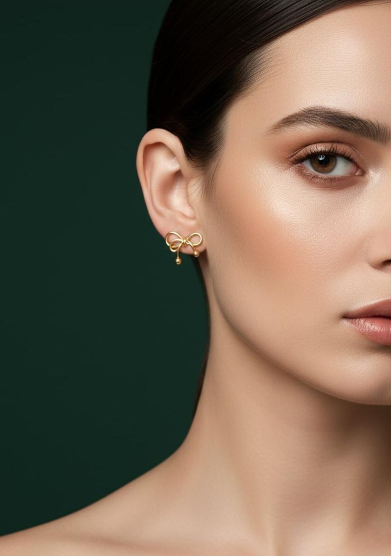 Golden Stainless Earrings Set - Indya