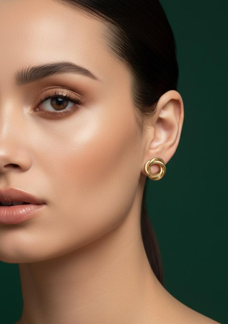 Golden Stainless Earrings Set - Indya