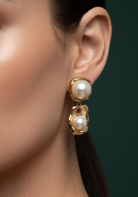Golden Stainless Earrings Set