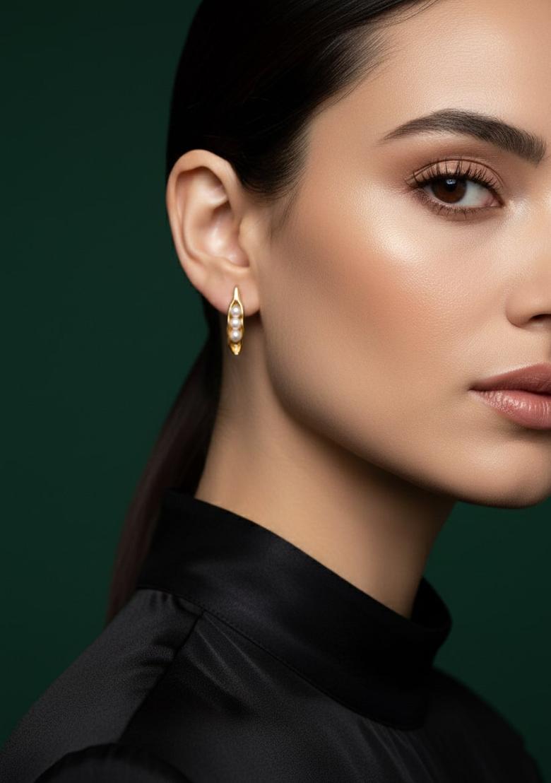 Golden Stainless Earrings Set - Indya