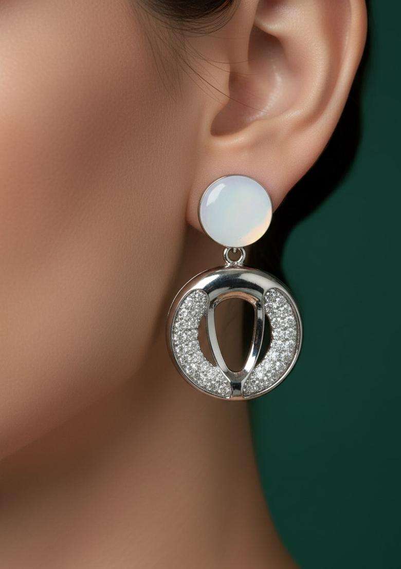 Silver Stainless Earrings Set - Indya