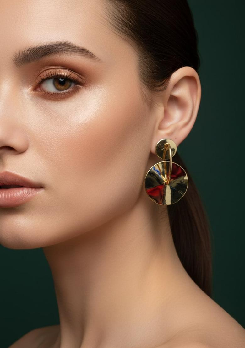 Golden Stainless Earrings Set - Indya