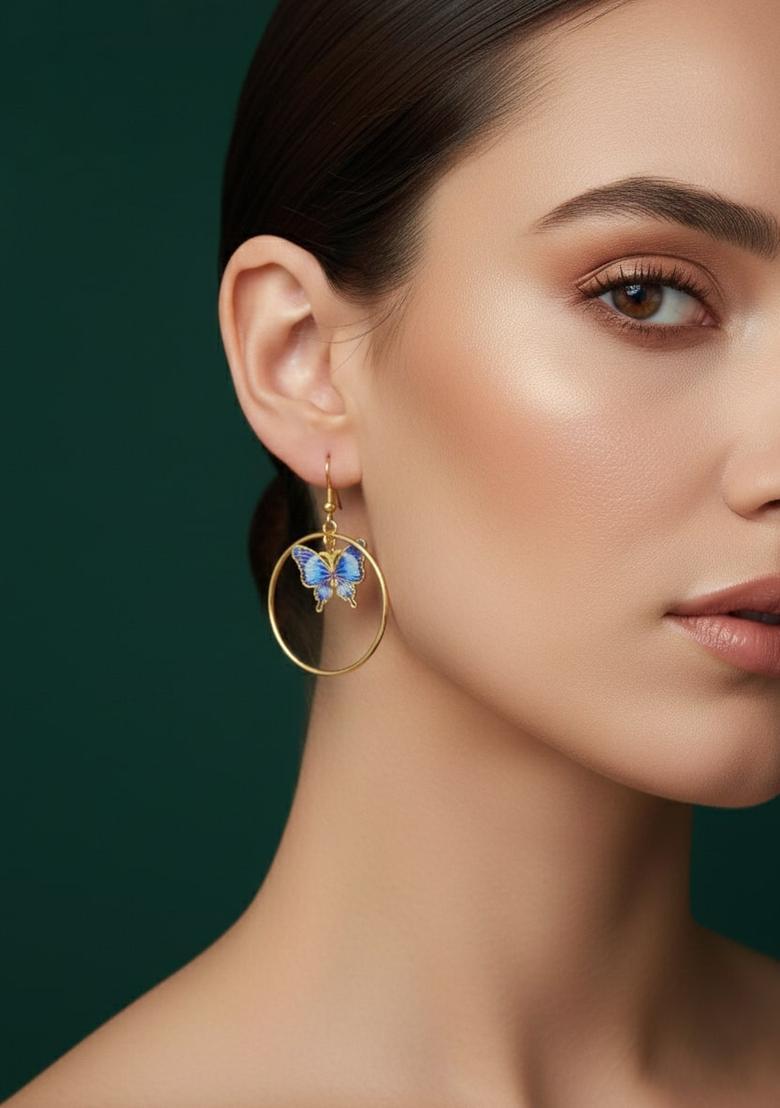 Golden Stainless Earrings Set - Indya