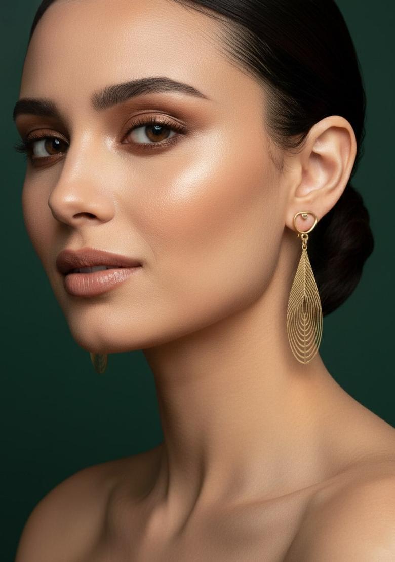 Golden Stainless Earrings Set - Indya