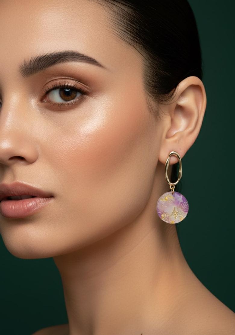 Golden Stainless Earrings Set - Indya
