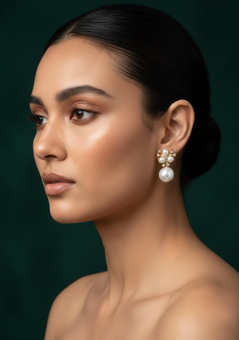 Golden Stainless Earrings Set - Indya
