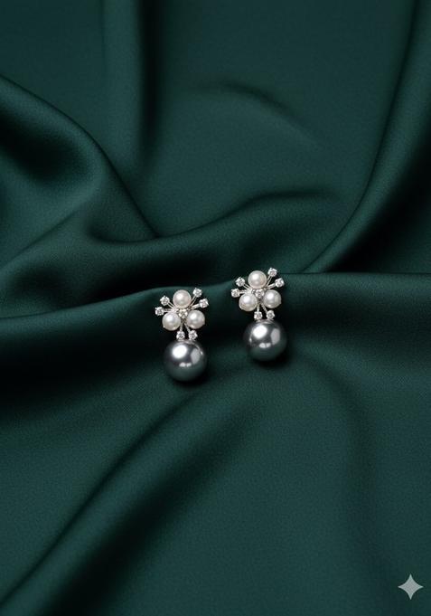 Silver Stainless Earrings Set