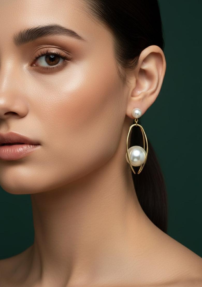 Golden Stainless Earrings Set - Indya