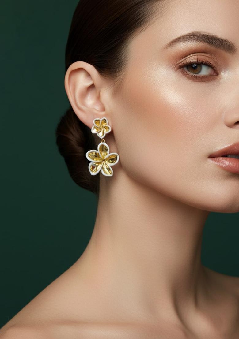 Golden Stainless Earrings Set - Indya