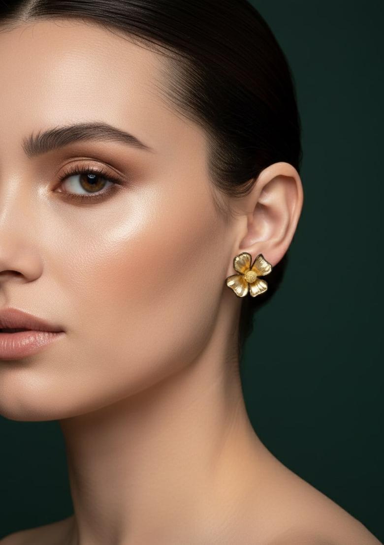 Golden Stainless Earrings Set - Indya