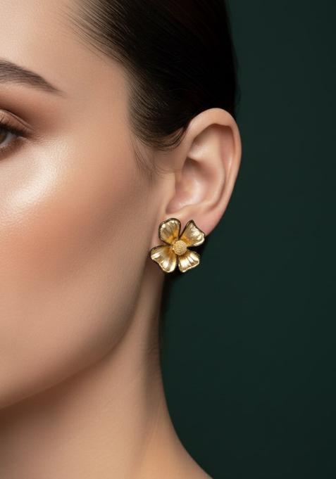 Golden Stainless Earrings Set