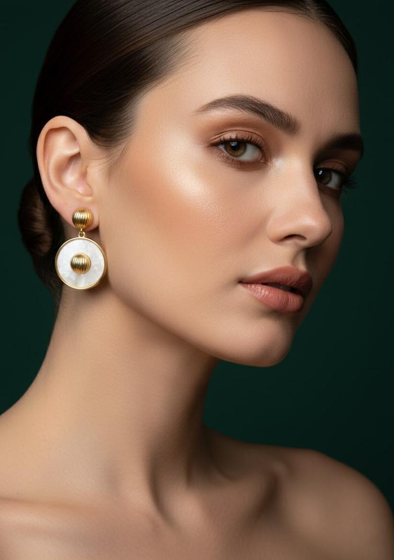 Golden Stainless Earrings Set - Indya