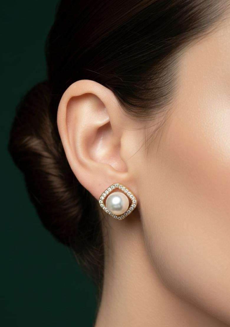 Golden Stainless Earrings Set - Indya