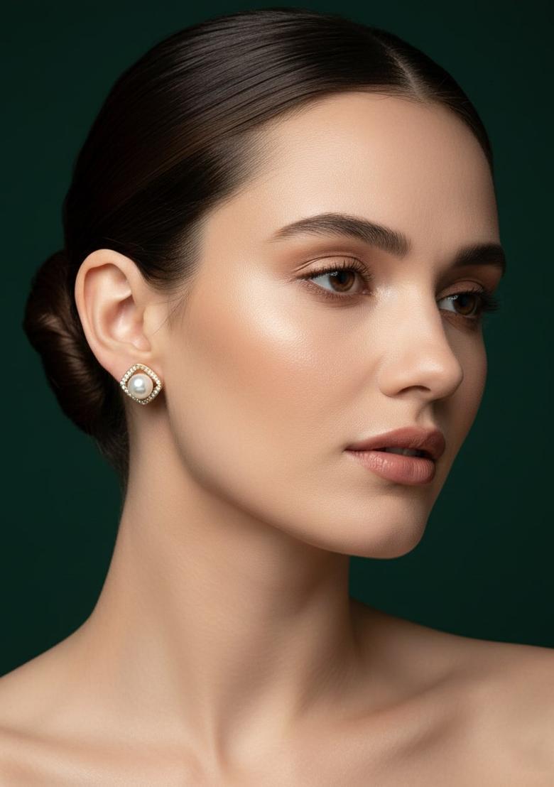 Golden Stainless Earrings Set - Indya