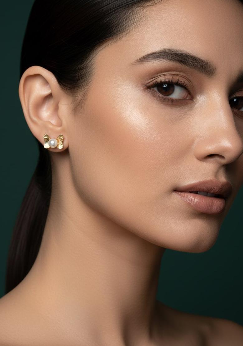 Golden Stainless Earrings Set - Indya