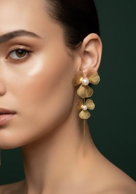Golden Stainless Earrings Set