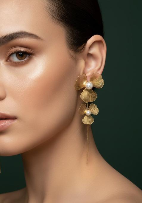 Golden Stainless Earrings Set