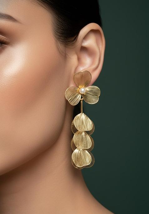 Golden Stainless Earrings Set