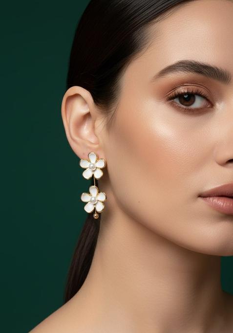 White Stainless Earrings Set
