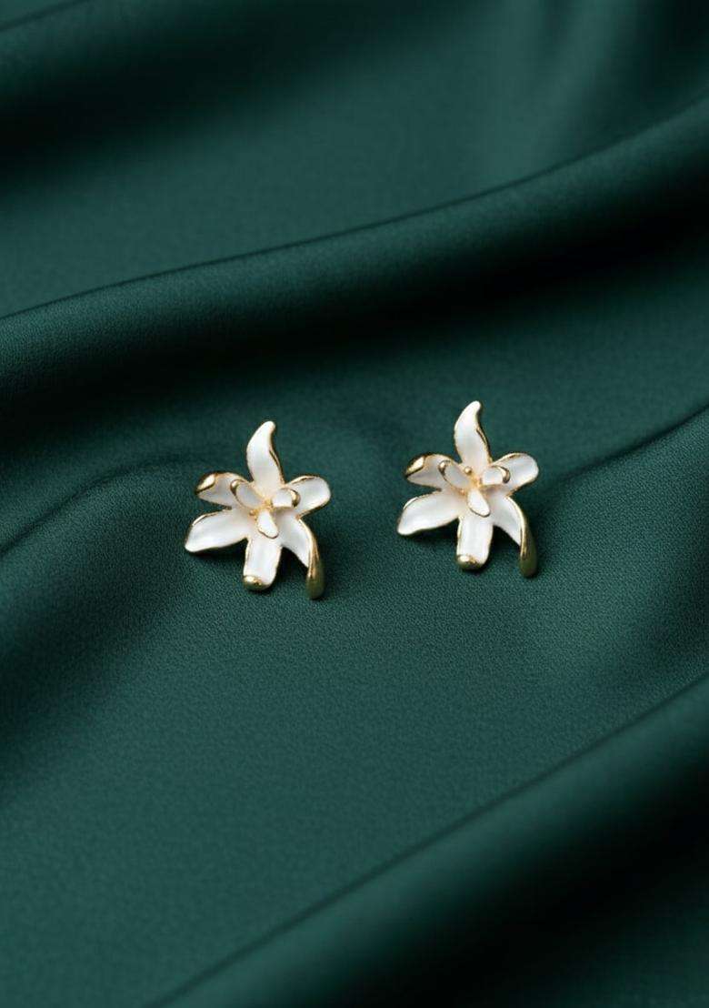 White Stainless Earrings Set - Indya