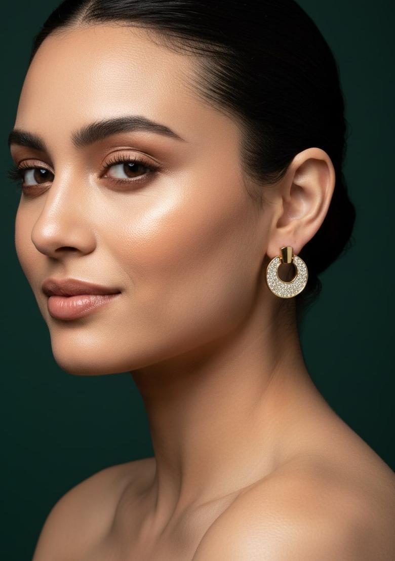 Golden Stainless Earrings Set - Indya