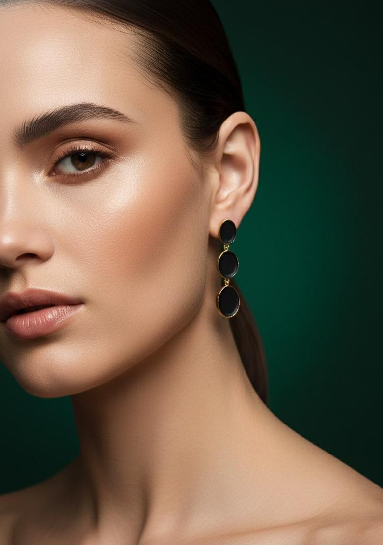 Black Stainless Earrings Set - Indya