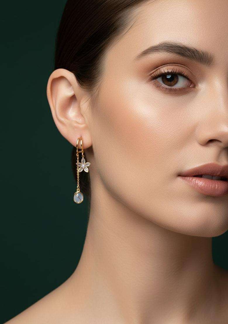 Golden Stainless Earrings Set - Indya