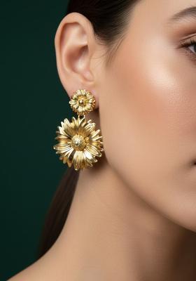 Golden Stainless Earrings Set
