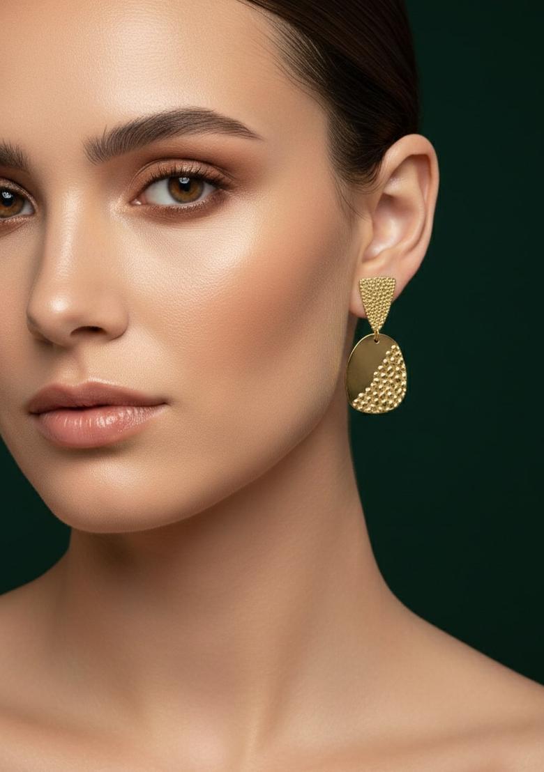 Golden Stainless Earrings Set - Indya