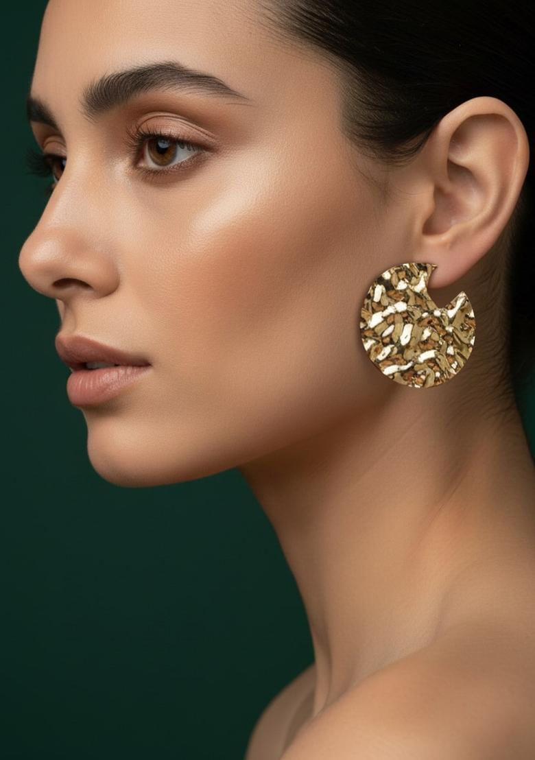Golden Stainless Earrings Set - Indya