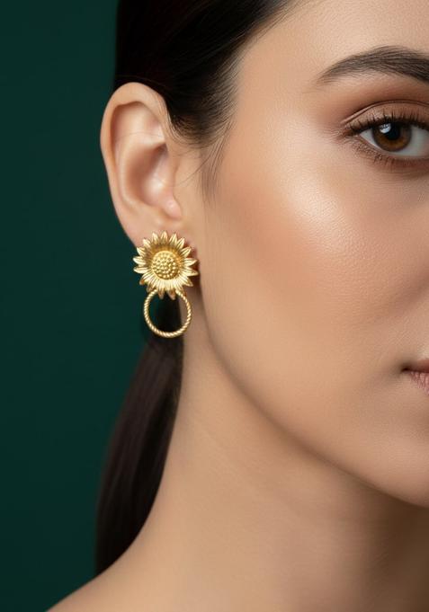 Golden Stainless Earrings Set