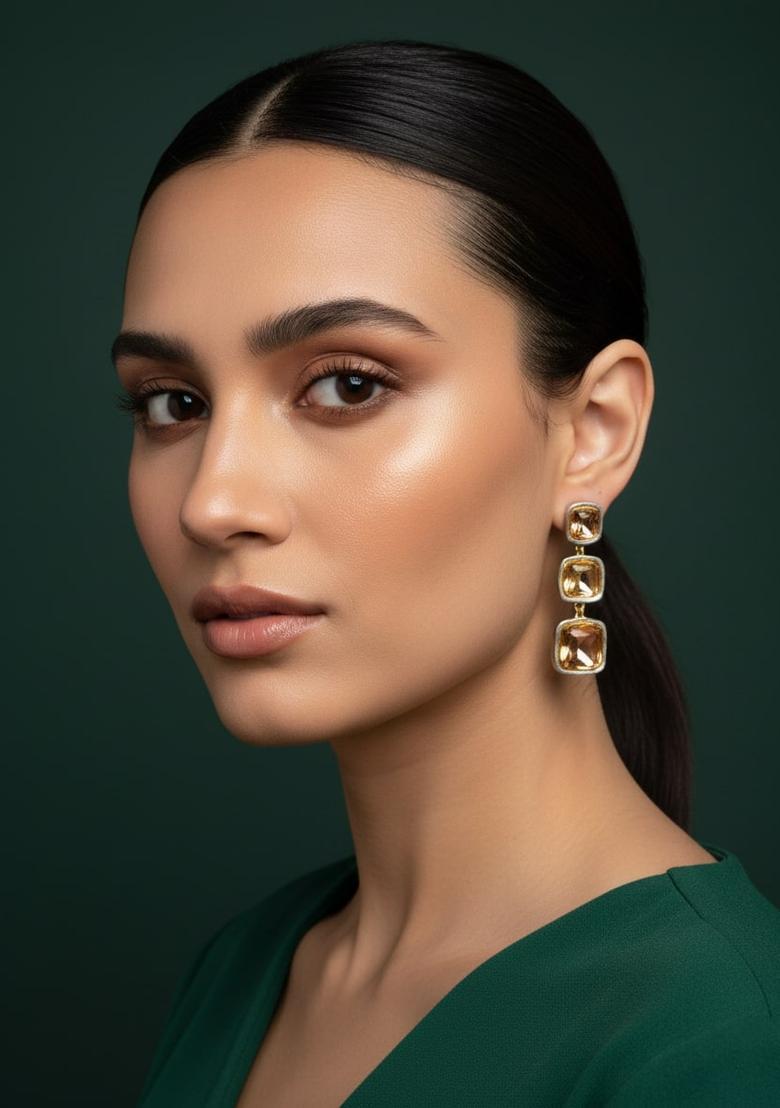 Golden Stainless Earrings Set - Indya