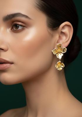 Golden Stainless Earrings Set
