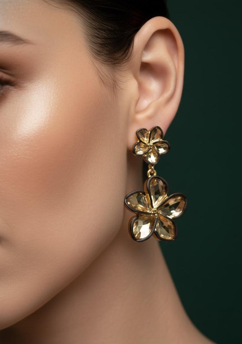 Golden Stainless Earrings Set - Indya