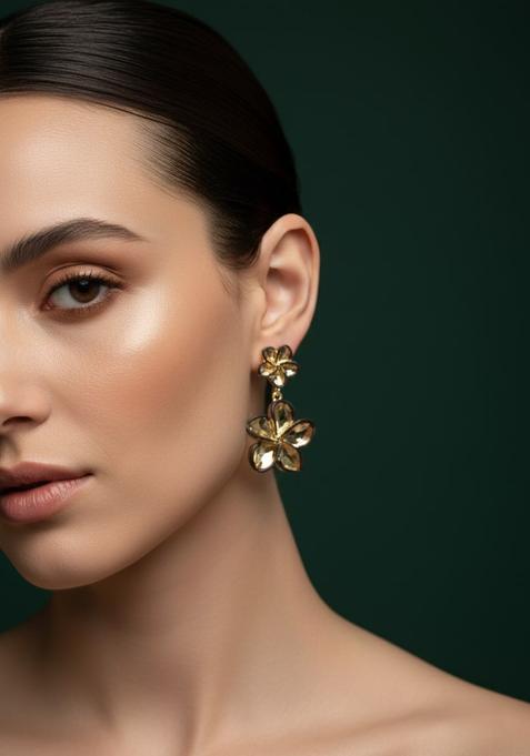 Golden Stainless Earrings Set