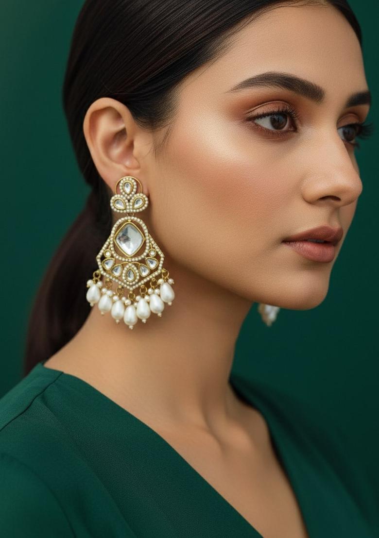 Golden Stainless Earrings Set - Indya