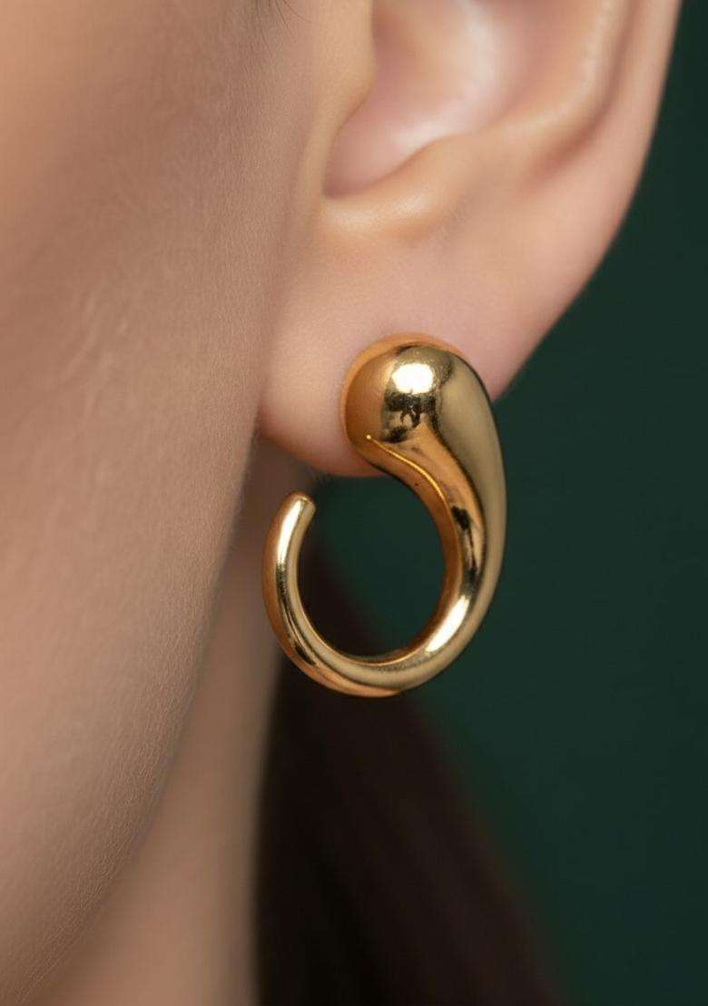 Golden Stainless Earrings Set - Indya